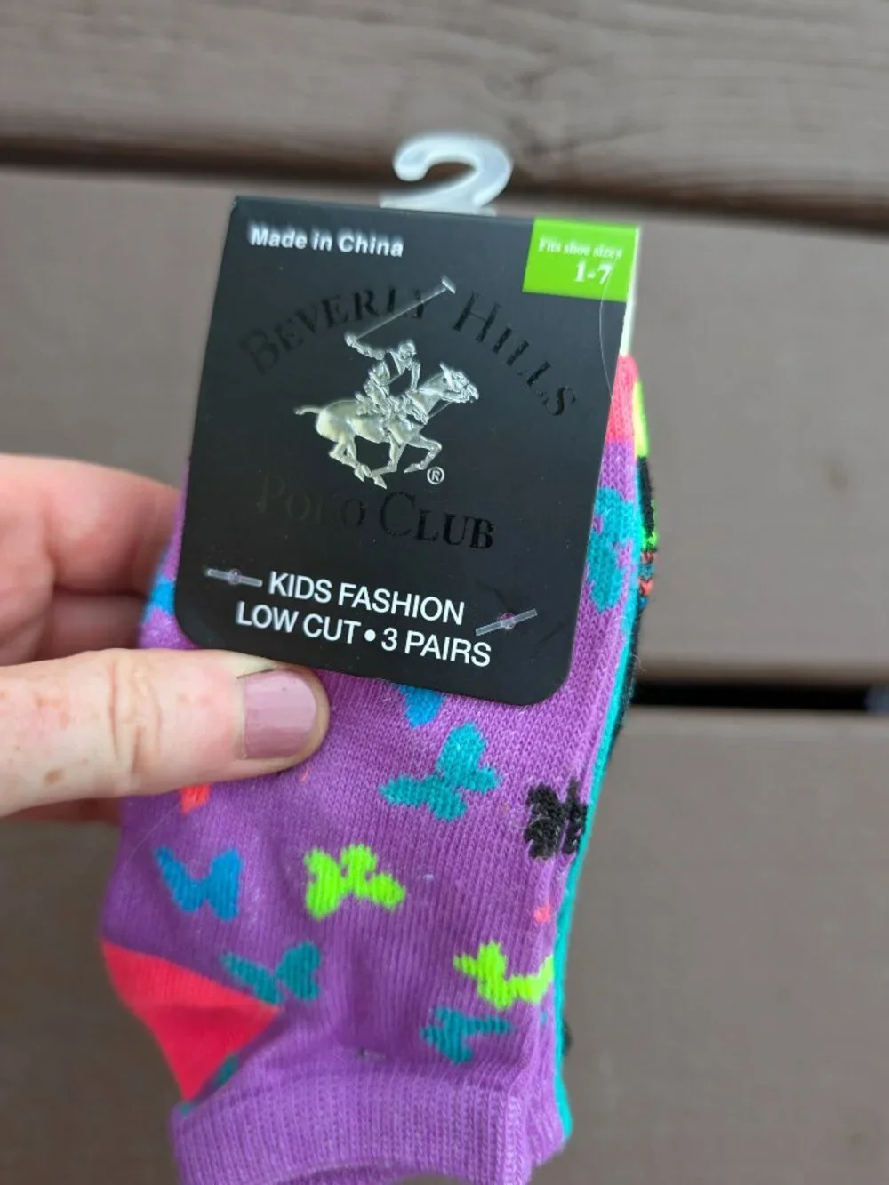 NEW 3PK Beverly Hills Polo Club Girls Low Cut Socks Size 1-7 Butterflies Rainbow
